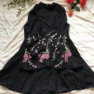 Black long sleeve skater dress
